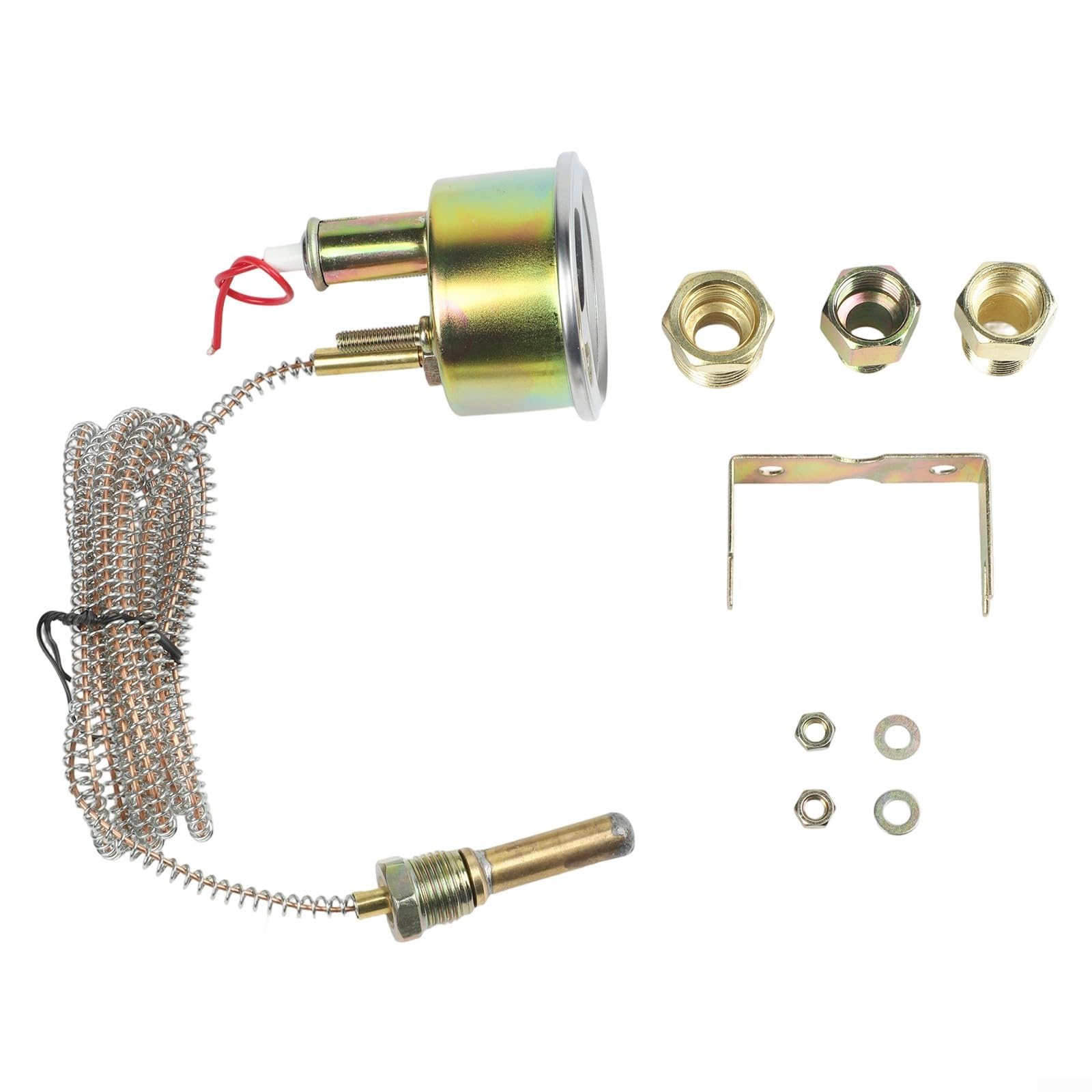 Jauge de température de liquide de refroidissement de moteur mécanique 5,1 cm 52 mm pour voitures, camions, navires 50-140 °C 130-280 F avec ligne de capteur de 1,8 m