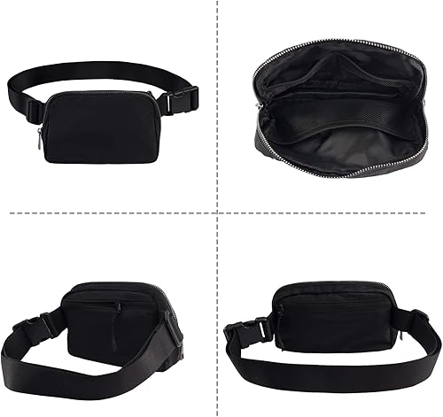 Miniatura 4 de Didida Mini bolsa para cinturón, cangureras unisex para mujeres y hombres, cruzada con correa ajustable para entrenamiento al aire libre, viajes,
