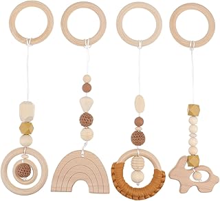 Hohopeti 4 Unidades Decorar Pendurado Brinquedos De Ginástica Para Bebês Brinquedos De Ginástica Pingente Foto Adereço Bebê Brinquedos De Ginástica De Madeira Mordedor Decoração Infantil