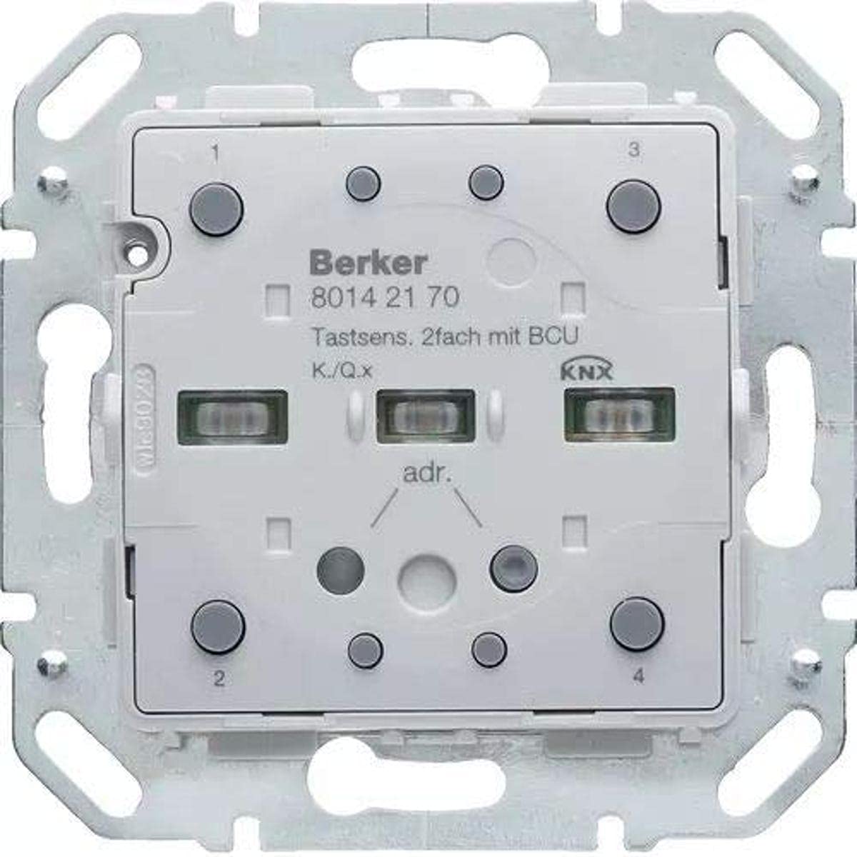 Pulsador KNX con BCU integrada, 2 fases, series berker K.x de hager