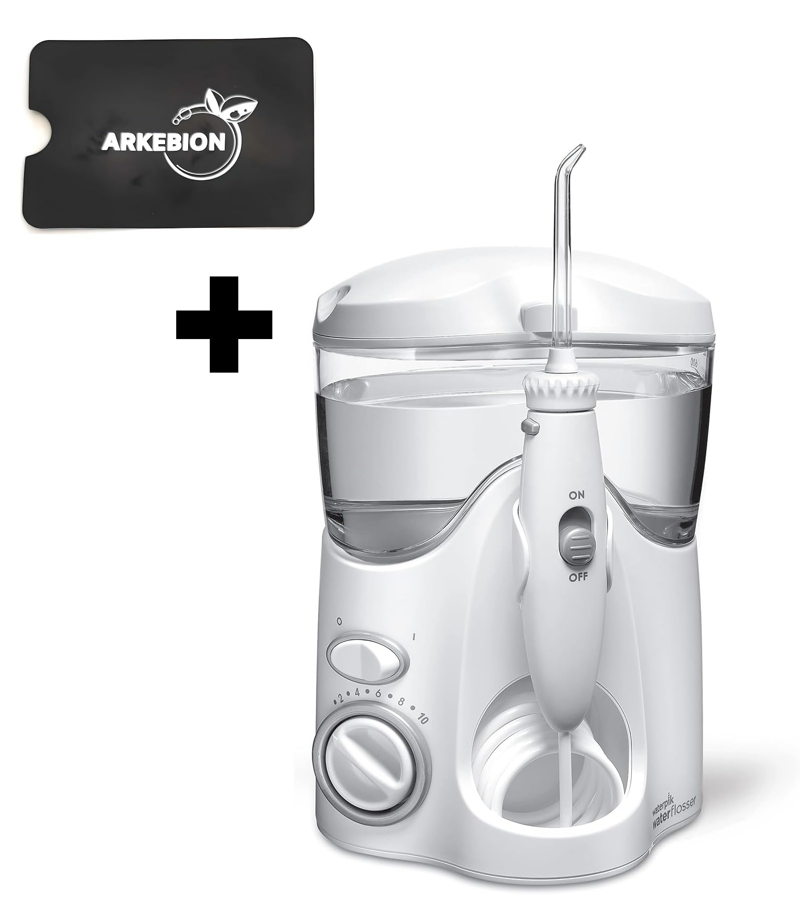 Waterpik - Irrigador bucal - WF100EU Ultra - Irrigador dental con 6 boquillas y tapa para tarjeta Arkebion® con protección RFID