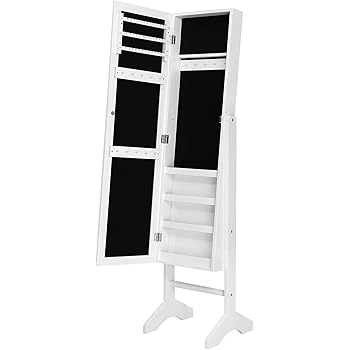 rollbarer Schmuckschrank mit großem XXL Spiegel Schmuckkommode