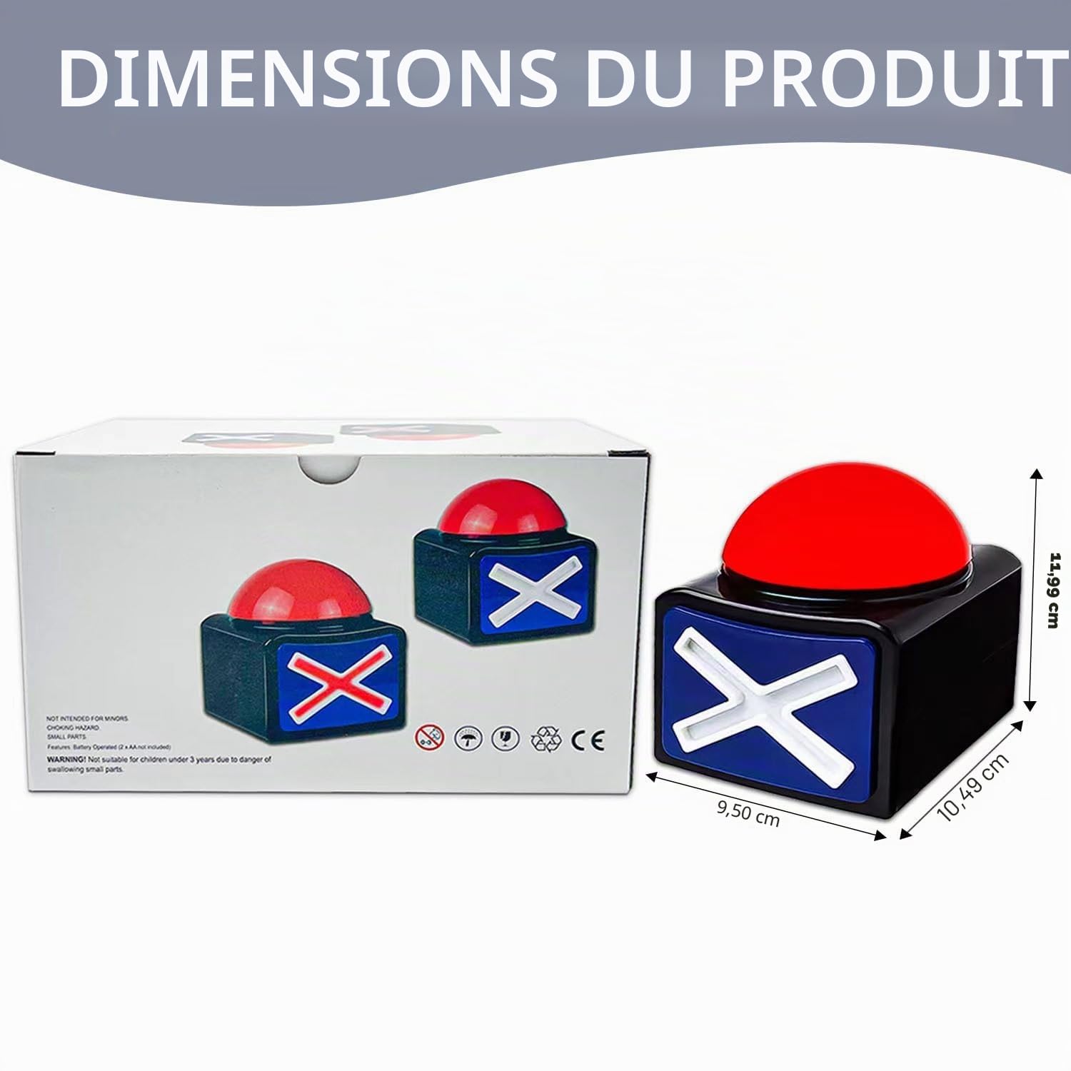 Jouer Répondre Buzzer avec son -Play Show Button- Jouer Buzzer avec lumières et quiz Got Talent Button Famille ennemi bouton avec lumières et son, bouton de jeu parent-enfant (6 pièces)