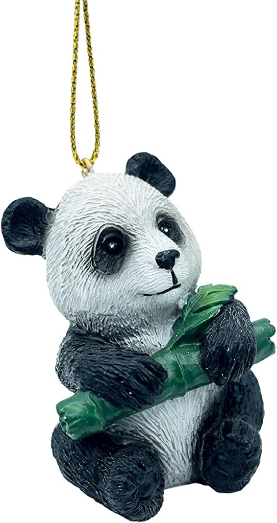 Panda Bear Holding Bamboo Christmas Tree Hanging Ornament - Image 3