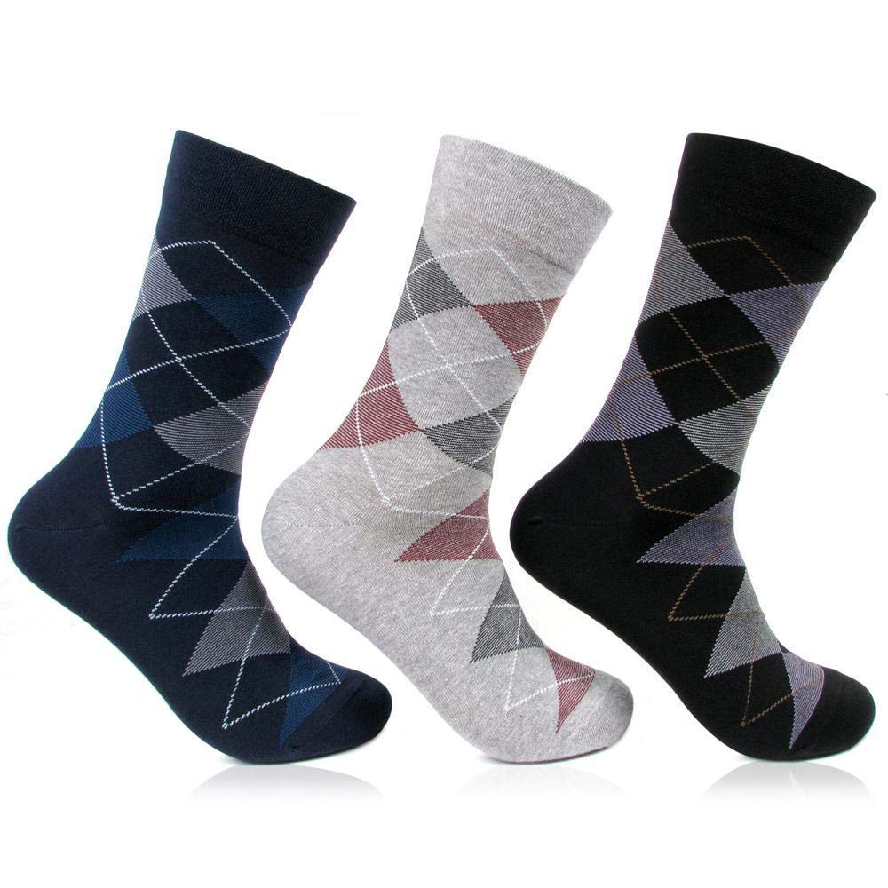 SS CLOTHINGMen's Diamond Cut Cotton Crew Length Socks (Pack of 3)