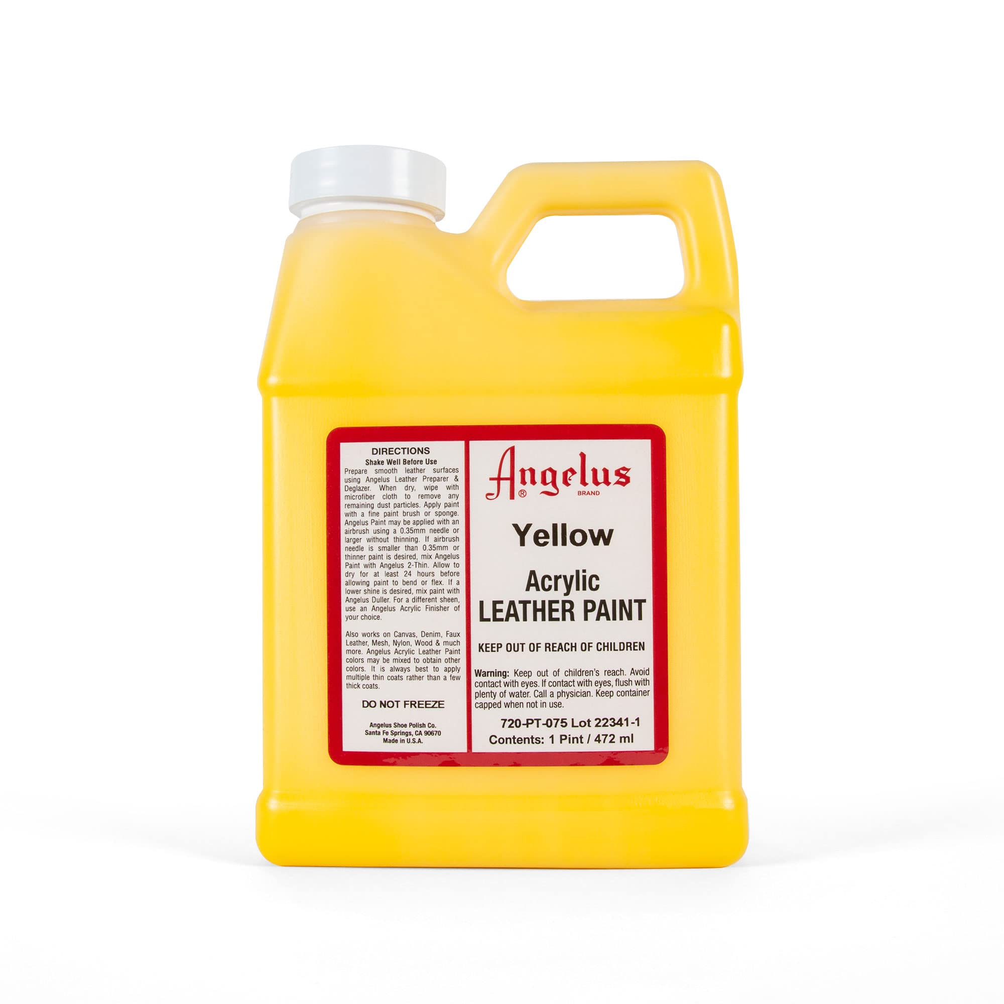Peinture Angelus jaune 472 ml pour réparer le cuir usé et décoloré