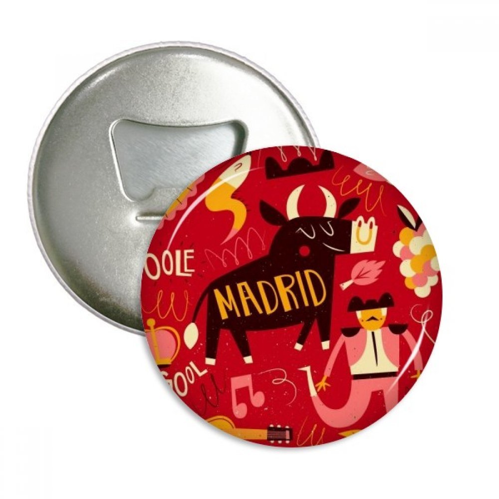 Badge bouton décapsuleur Espagne cadeau souvenir Madrid de fête