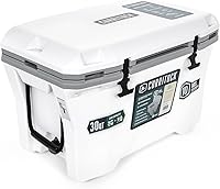 Vista 3 de Camco - Hielera Currituck blanca y gris de 50 cuartos, 28 litros