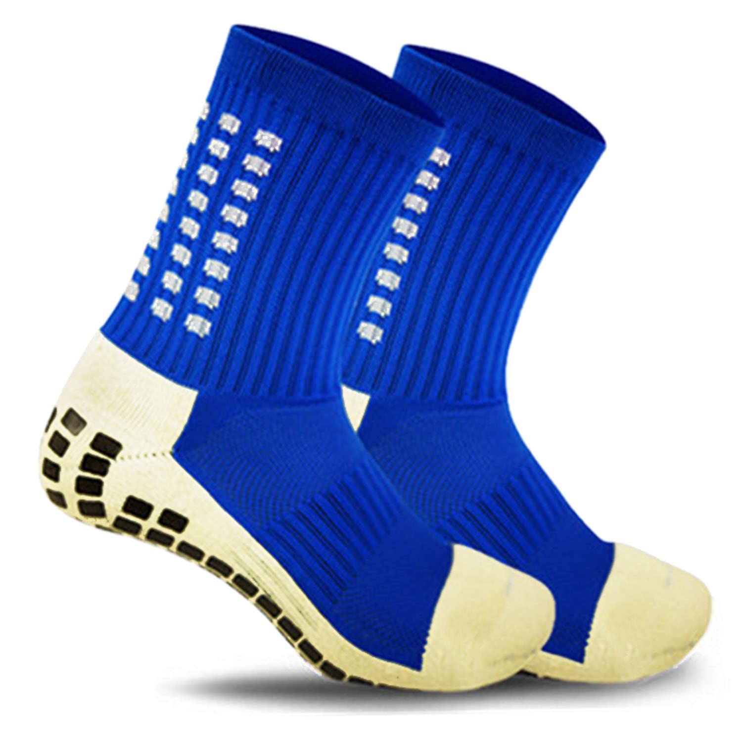 KEESOXKEESOX Upgraded Version Professional Anti-Slip Soccer Socks - Anti Skip Sport Socks Basketball Sock Running Socks (Royal)