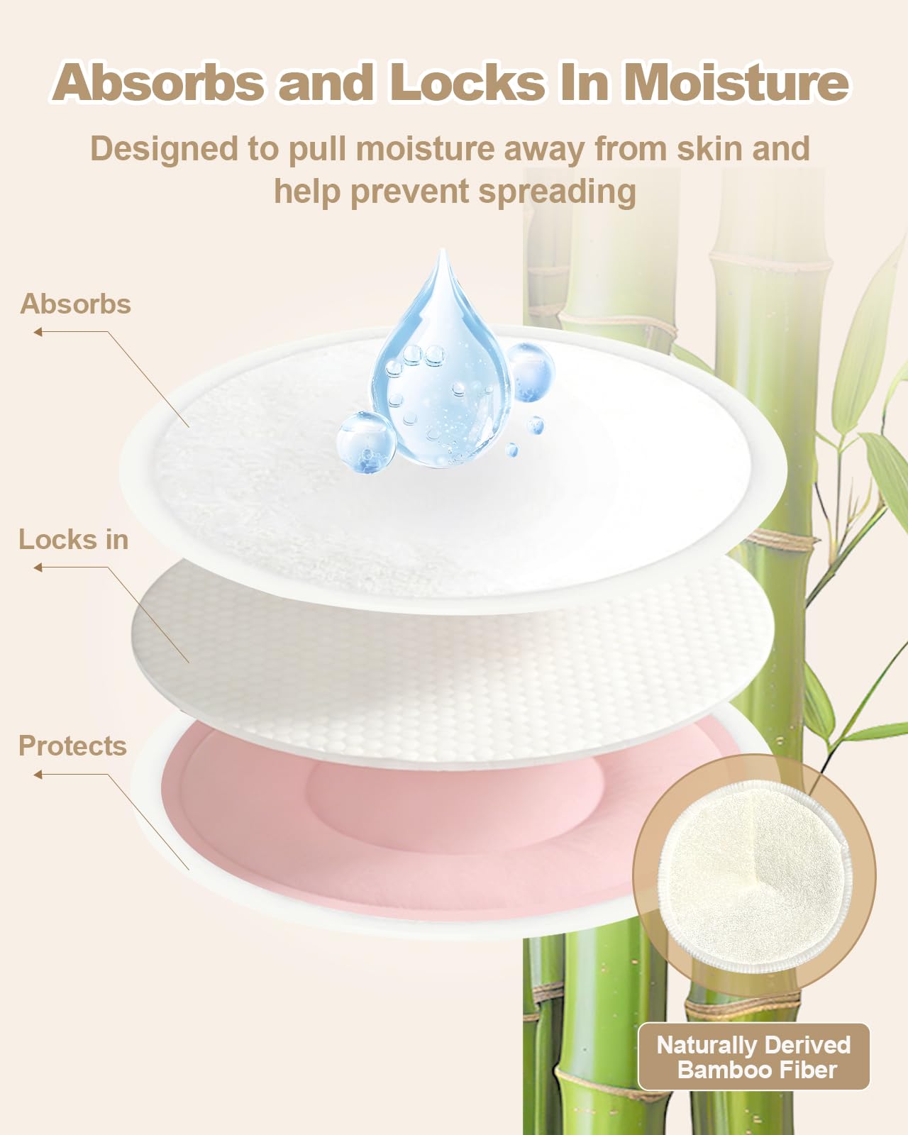 Oiomniv Organic Reusable Nursing Pads (14 Pack), 4.7 Inch Washable Breast Pads for Breastfeeding & Leaking, Bamboo Viscose - Image 4