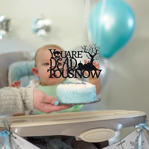 Miniatura 7 de Glitter You're Dead to Us Now - Decoración divertida para tartas de divorcio de libertad, compañero de trabajo de oficina, dejando de jubilación,