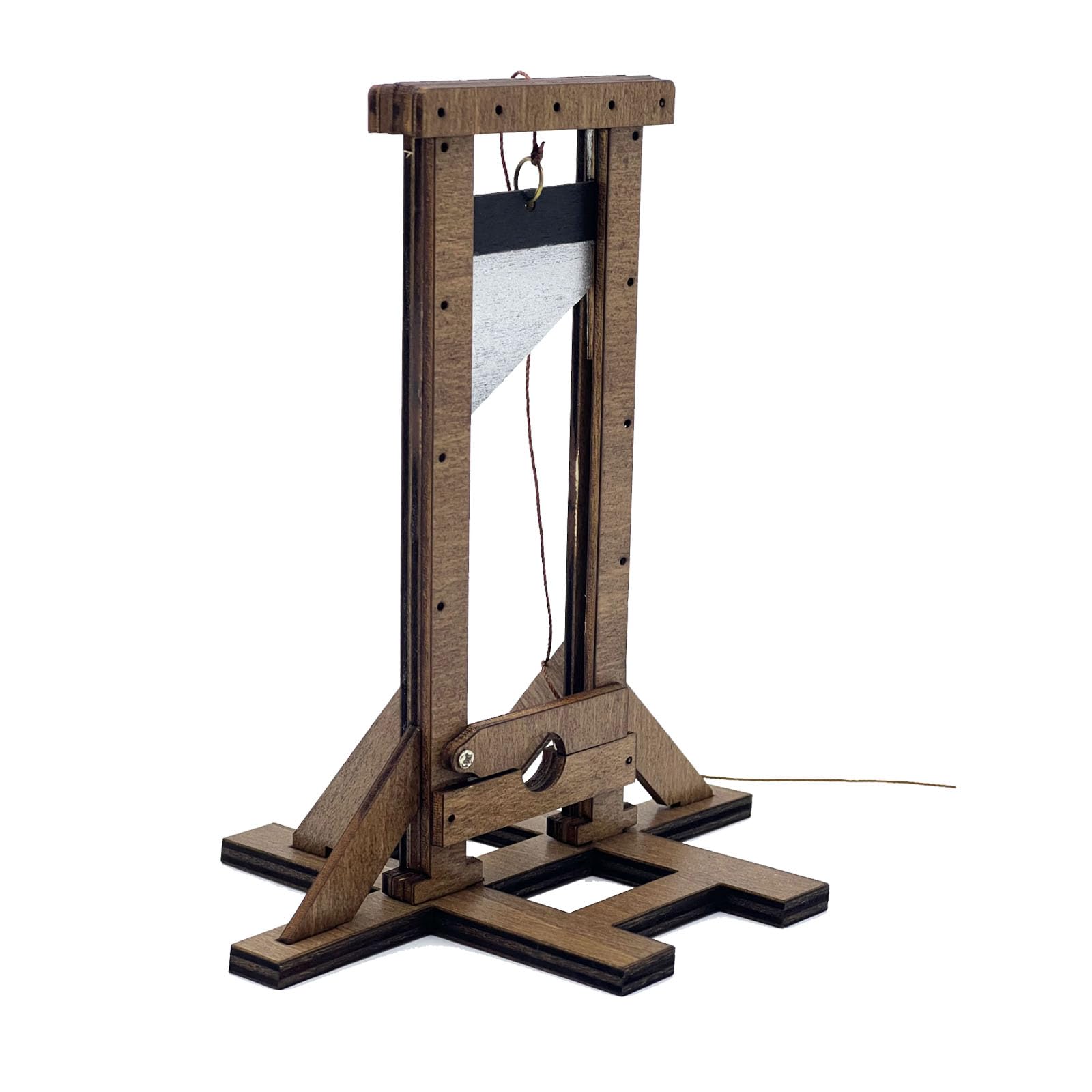 Wooden Mini Guillotine Model – Creative Halloween Decor, Fidget prop – Unique Office Desk Novelty & Stress Gift 5.5in height