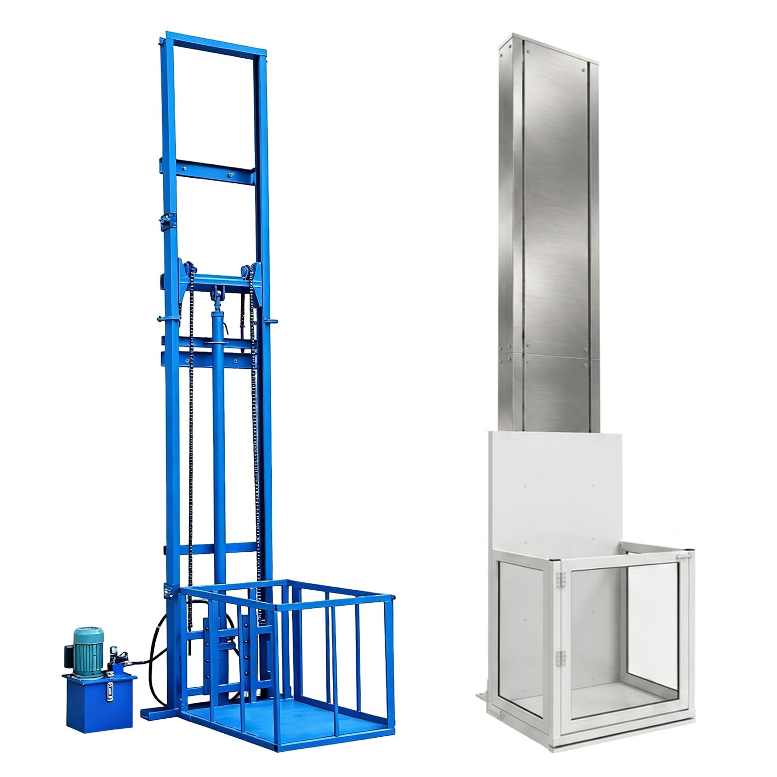 Mesa de plataforma de elevación hidráulica eléctrica, capacidad de 2200 libras con 3 controles remotos, elevador de carga montado en la pared de acero de canal C para el hogar, almacén, elevador de