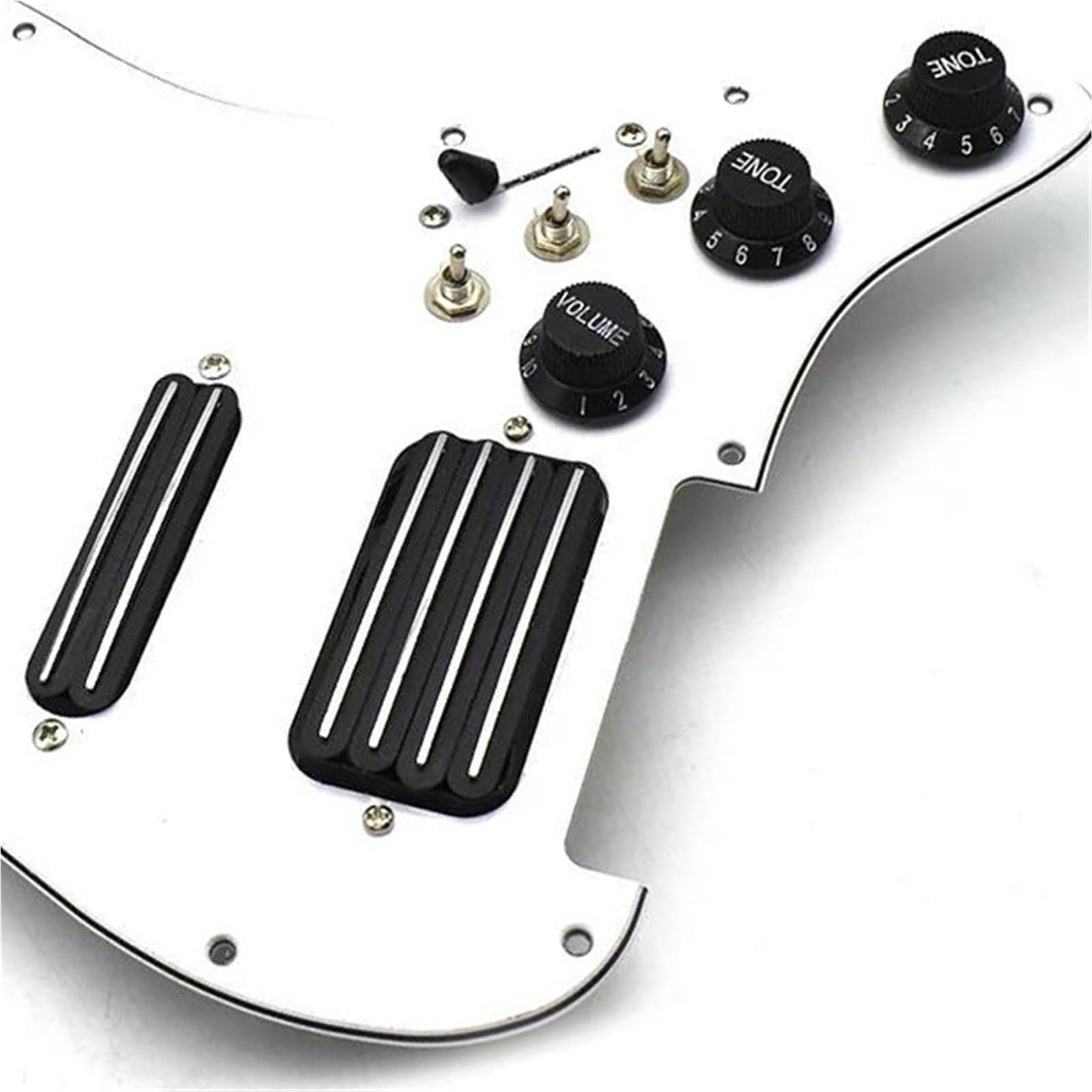 Fácil De Jugar Golpeador Pastilla Placa Rascadora Precableada Cargada División De Bobina 2 Humbucker + Pastilla Golpeador De 4 Bobinas Con Pastilla De Interruptor De Corte Único