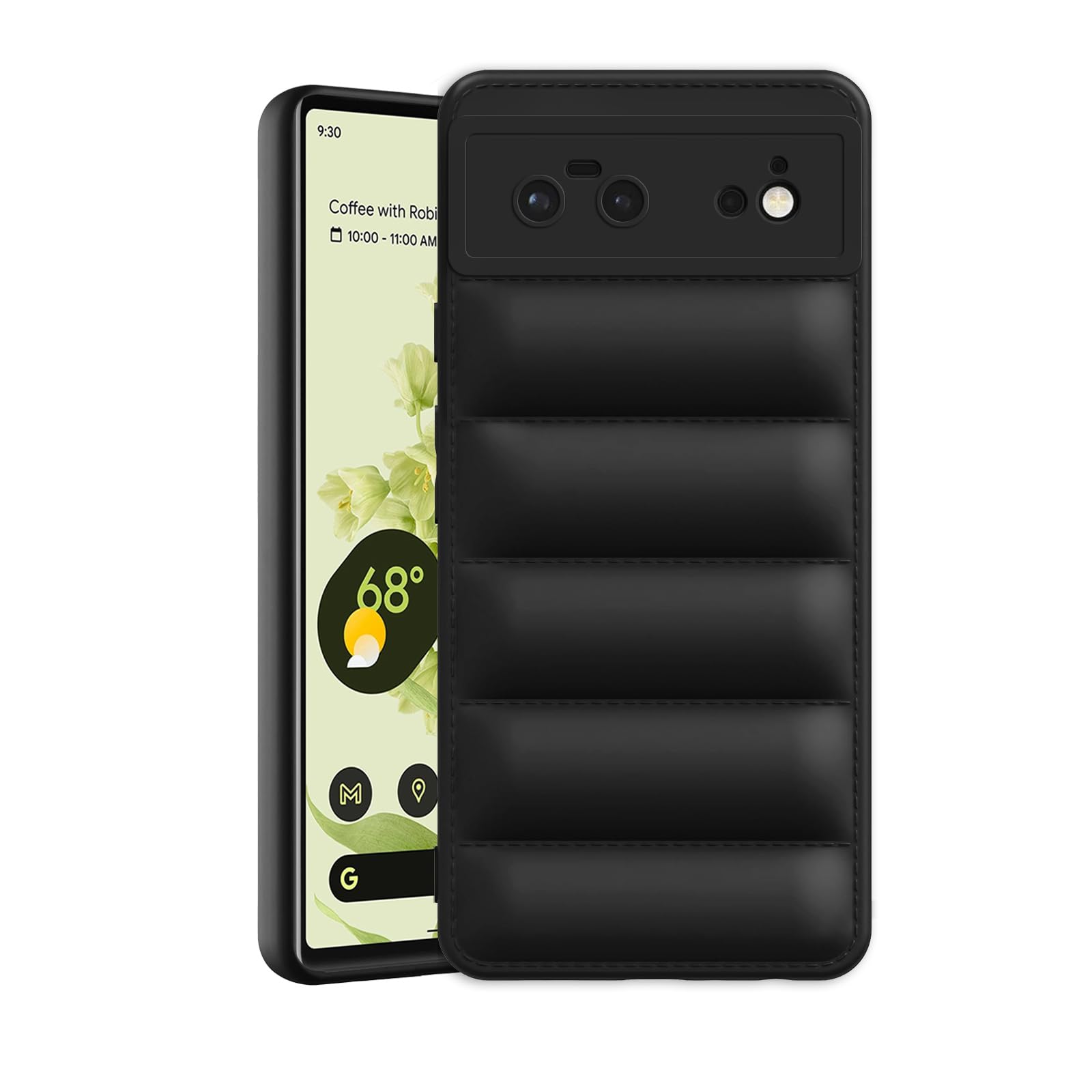 Plus Puffer Case Camera Protection Soft Back Cover for Google Pixel 6 - Black (B0CQ2B19SH) Amazon Price History, Amazon Price Tracker