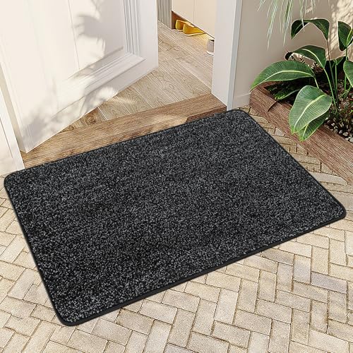 Mibao Front Door Mat Entrance, Non-Slip Absorbent Waterproof Welcome Doormat
