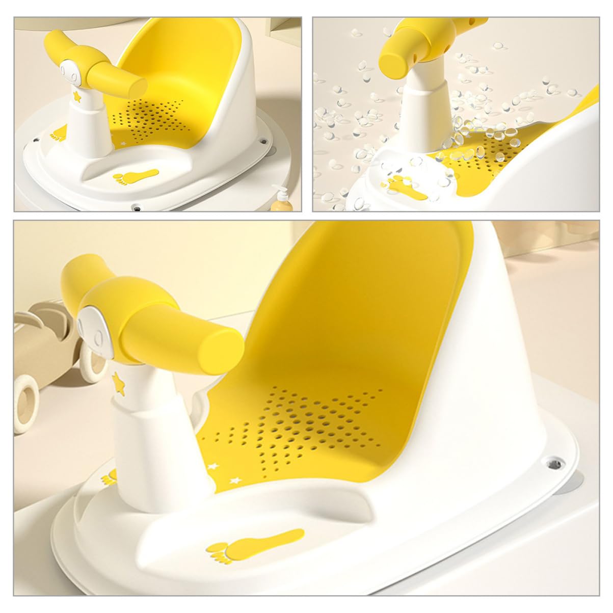 ifundom Asiento de Baño para Niños Pequeños Soporte Cómodo y Material Plástico Antideslizante Adecuado Baño Seguro de Bebés y Recién Nacidos