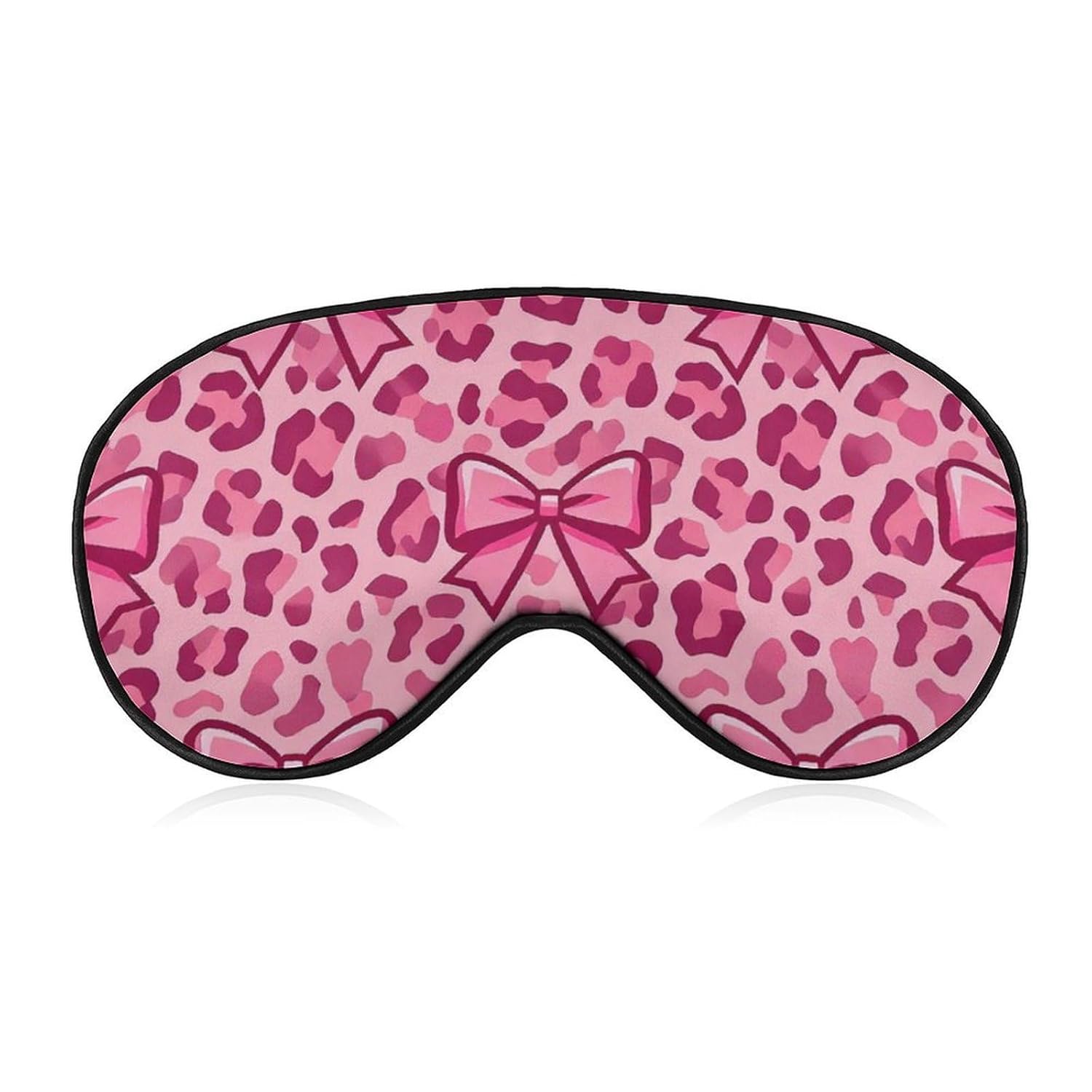 Sleep Mask Blackout Eye Mask for Sleeping Leopard Bows Night Blindfold for Men Women