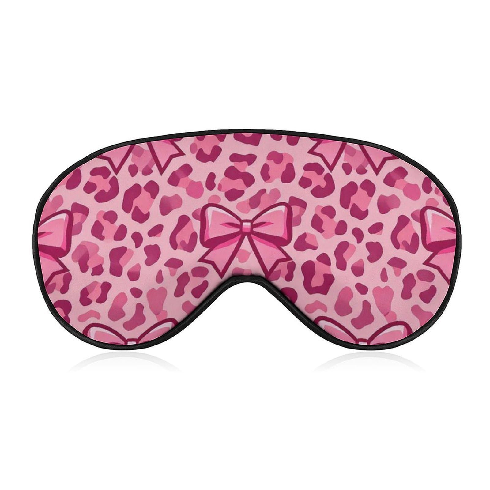 Sleep Mask Blackout Eye Mask for Sleeping Leopard Bows Night Blindfold for Men Women