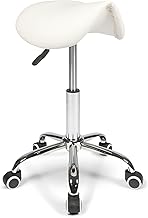 Dunimed Ergonomic Saddle Stool – Work Stool – Adjustable Height – White