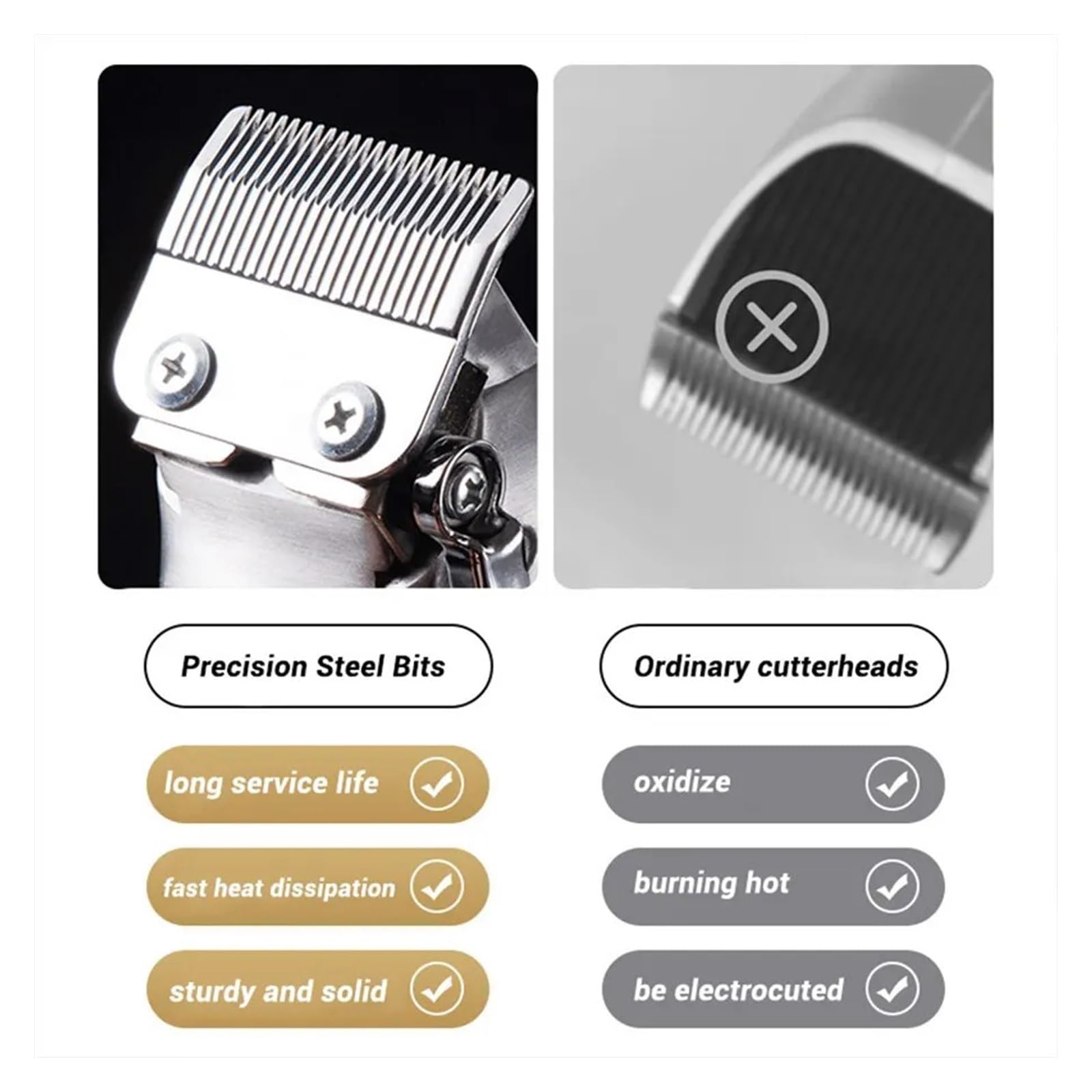 Rasoio professionale per capelli da uomo, con display digitale, ricaricabile tramite USB, tagliacapelli elettrico, rasoio da barba (bronzo dragon)