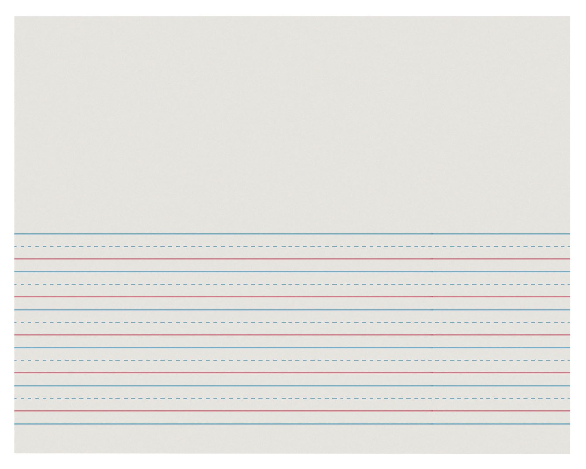 School Smart Red & Blue Storybook Paper, 1/2 Inch Ruled Long Way, 11 x 8-1/2 Inches, 500 Sheets