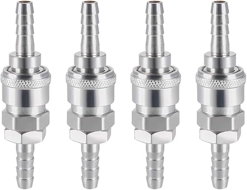 uxcell Juego de desconexión rápida, manguera de púas de 0.315 in, accesorio de manguera de compresor de aire, juego de 4