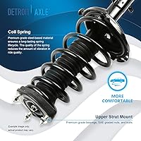 Vista 3 de Detroit Axle - 2 puntales traseros para Lexus RX330 Toyota Highlander 2004-2007, 2007 RX350, 2 puntales completos con montaje de resorte helicoidal