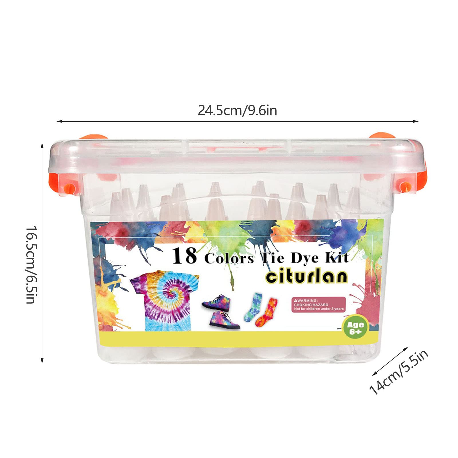 Tie Dye Set, 18 Farben, Stofffärbe Kunstset mit Gummibändern, Handschuhen, Schürze und Tischdecke für Bastelarbeiten, handgefertigte Projekte, Spray Tydie Set für Gruppenaktivitäten für