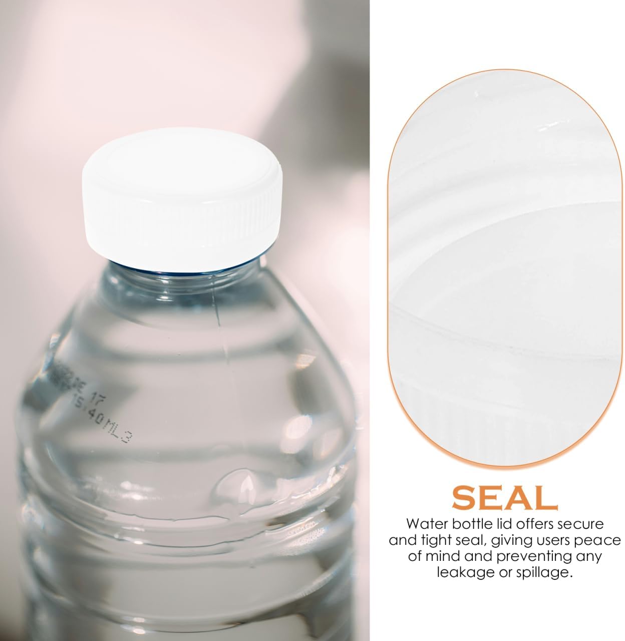 100Pack White Plastic Bottle Caps, 38mm (1.53") Replacement Lids, Leak-Free Screw-on Caps for Juice, Milk, Water Bottles Tops and Diy Crafts