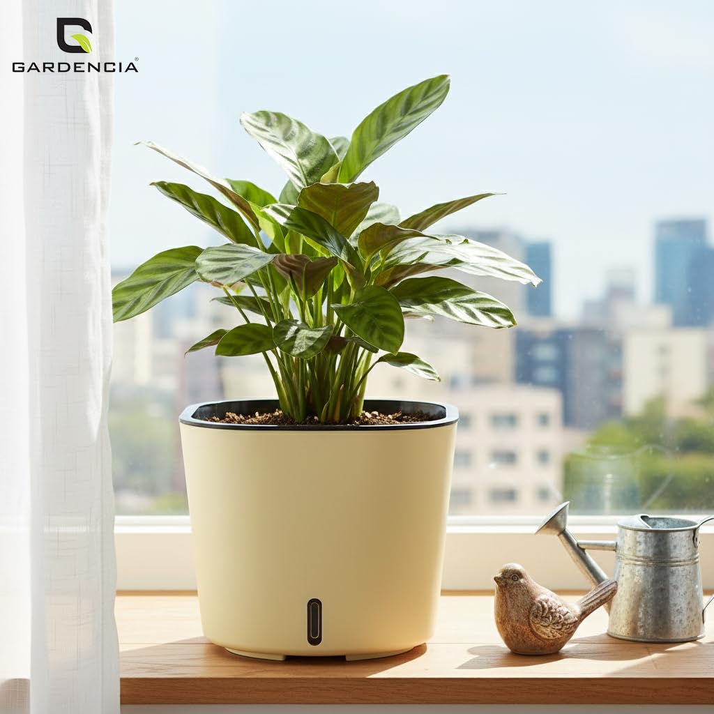 GARDENCIA Self Watering Pots - Modern Plant Cachepots -4 GARDENCIA Self Watering Pots - Modern Plant Cachepots -4
