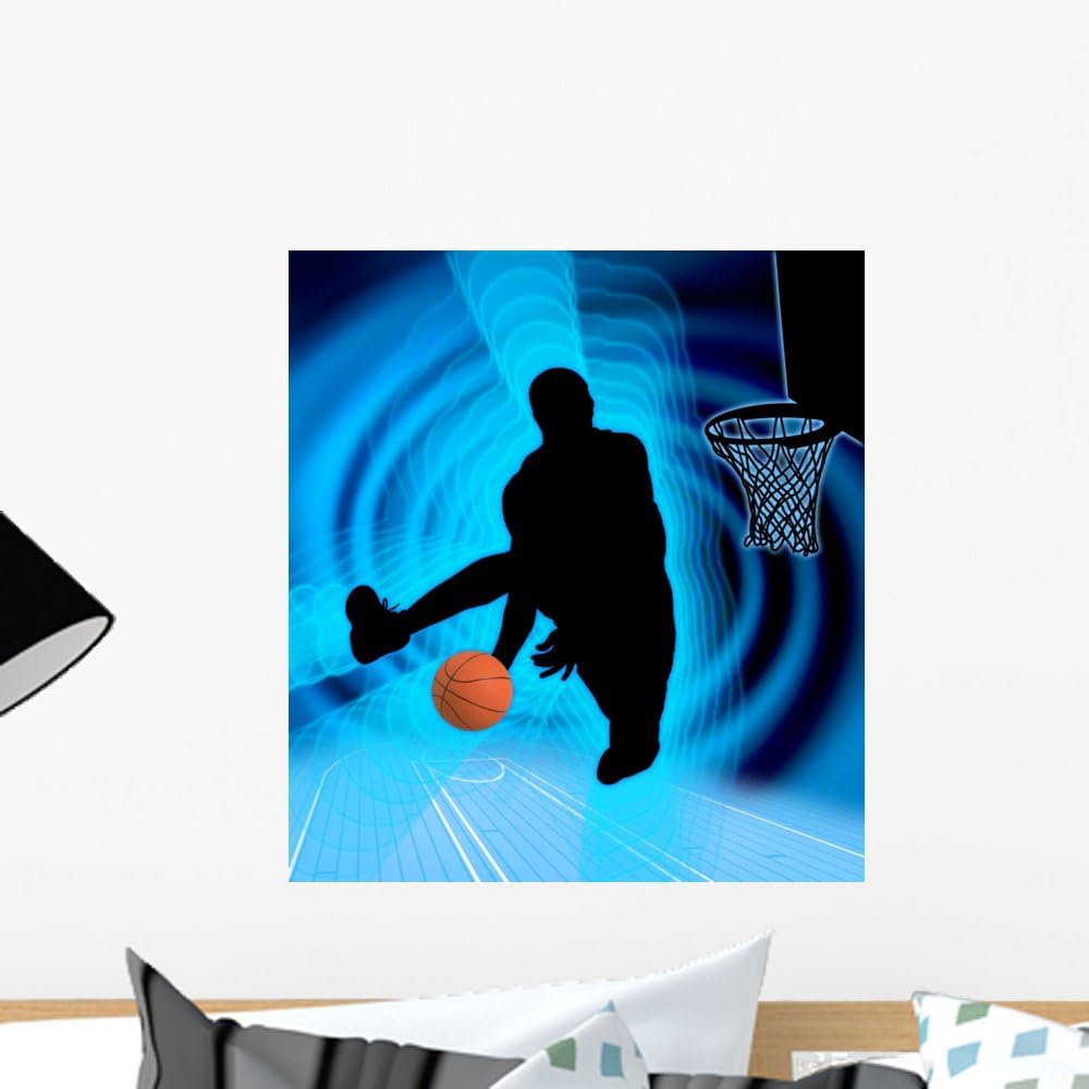 Wallmonkeys Basketball Art Wall Decal Peel and Stick Graphic WM235688 (18 in H x 16 in W)