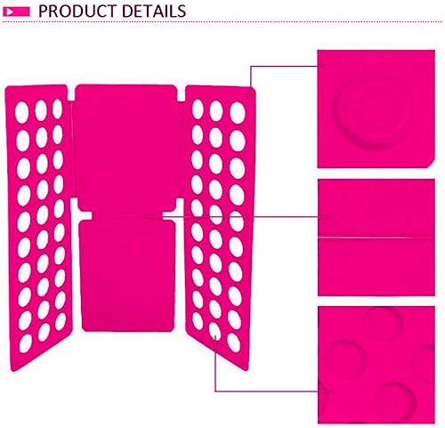Miniatura 5 de Carpeta de ropa para niños, organizador de carpetas de lavandería súper rápido, tablero plegable superior, ideal para el hogar y viajes, color rosa