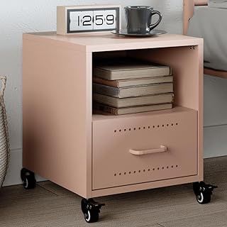 WSJHUHK Muebles, mesas, mesitas de noche, mesita de noche, color rosa, 36 x 39 x 43,5 cm, acero