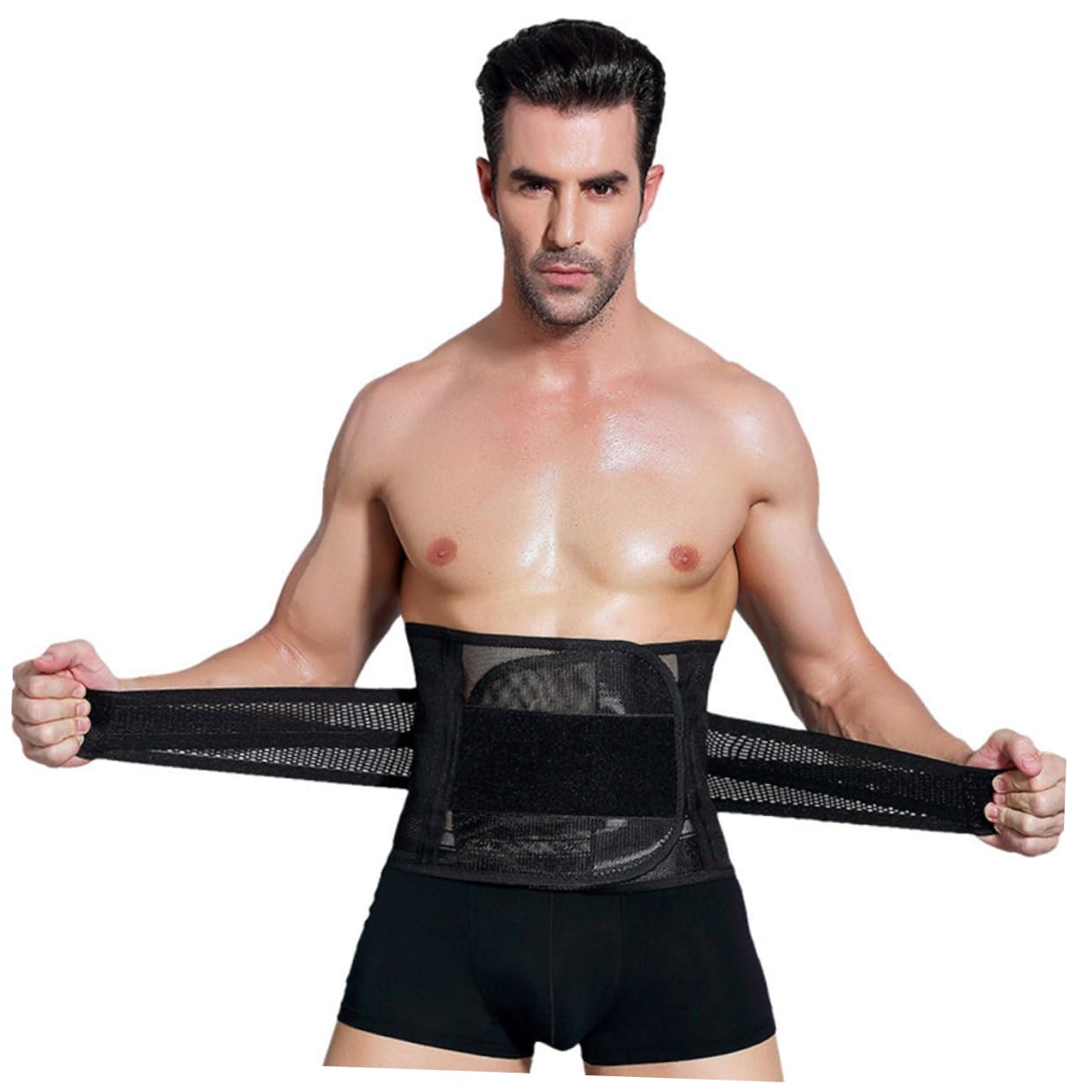 Abaodam Men Women Slimming Waist Trimmer for Workout Waist Wrap with Support Lightweight Design for Fitness and Fat Burning Xxl Black