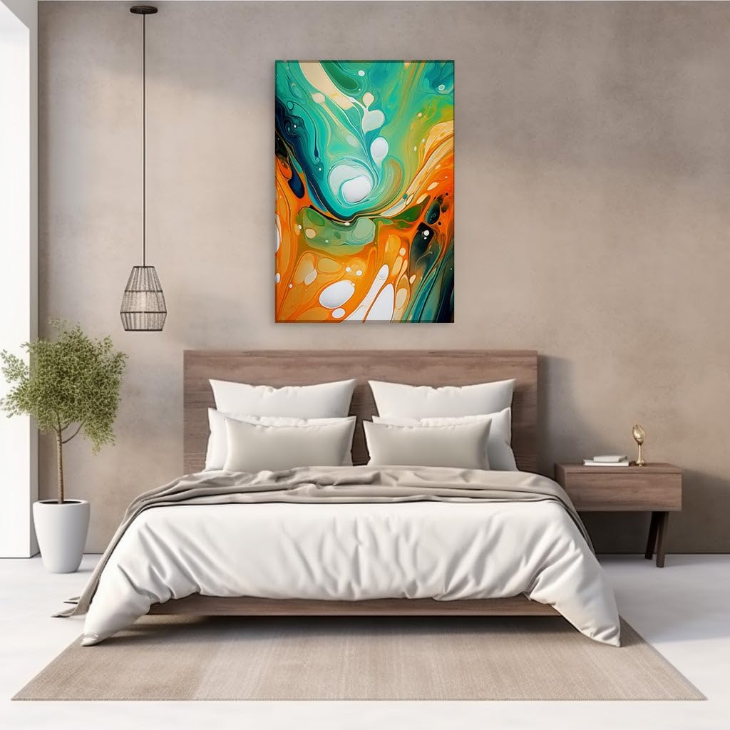 Canvas for Living room. Vibrant Fusion of Dreams Rhythmic Abstract Artistry Unveiled, 27 x 18 inch Canvas Wall Art - Contemporary Masterpieces - Modern Home Decor - 69x46 cm (27x18 inch)