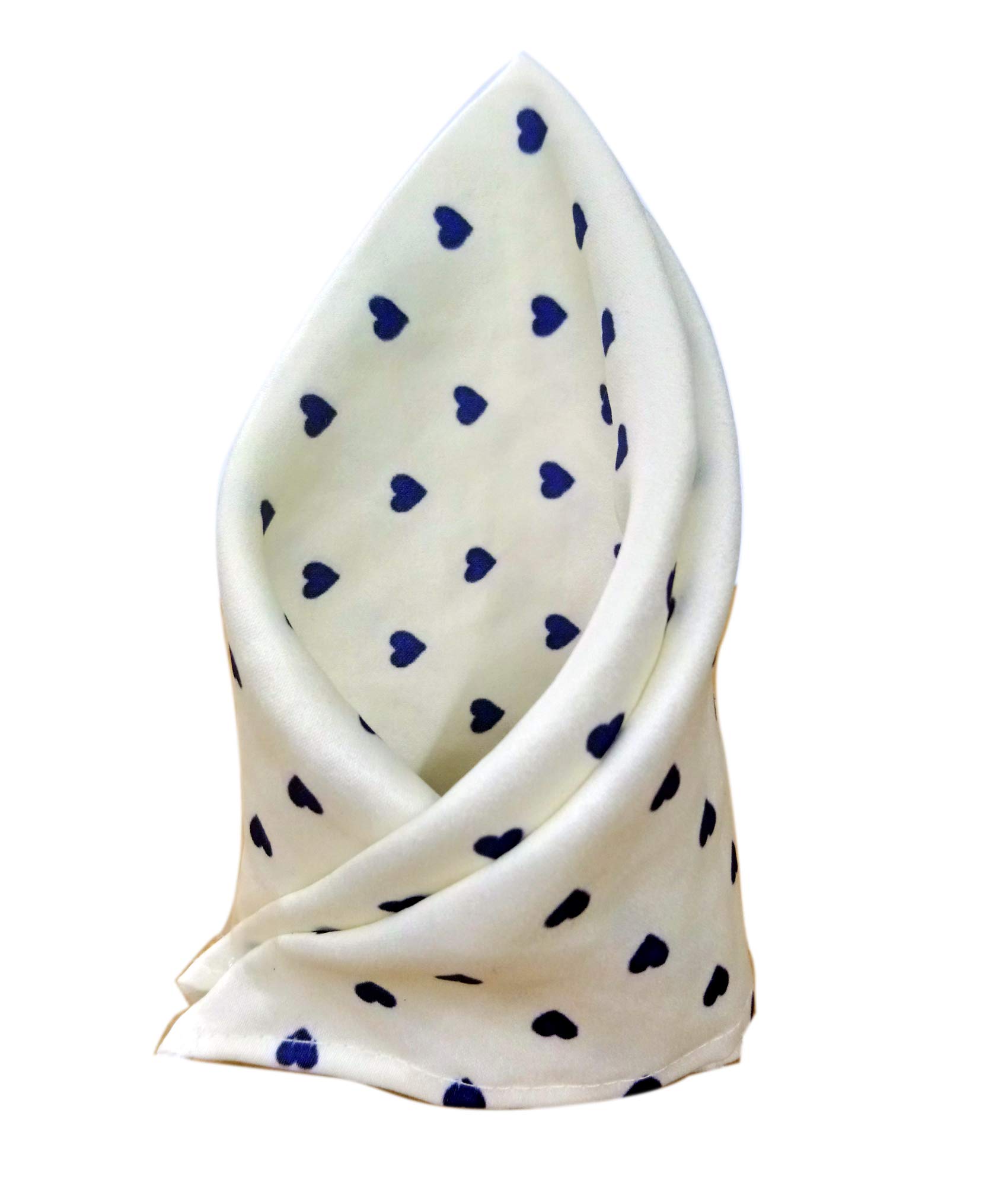 blacksmith Men's Tiny Blue Hearts Printed Pocket Square (White)-picture-12