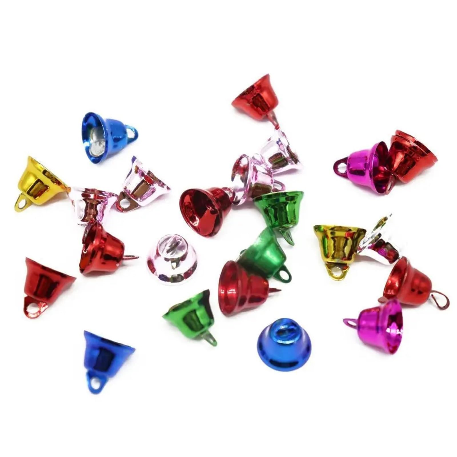 Christmas Bells 50pcs Metal Colorful Crafts Accessories Decoration Festival Small Bell Christmas Pendant Tree for Festival And Party Holiday Decorations