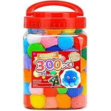 IOOLEEM Multi-Color Pom Poms, 300pcs 1inch, Pom Poms for Arts and Crafts, Pom Pom Balls, Craft Pom Poms.