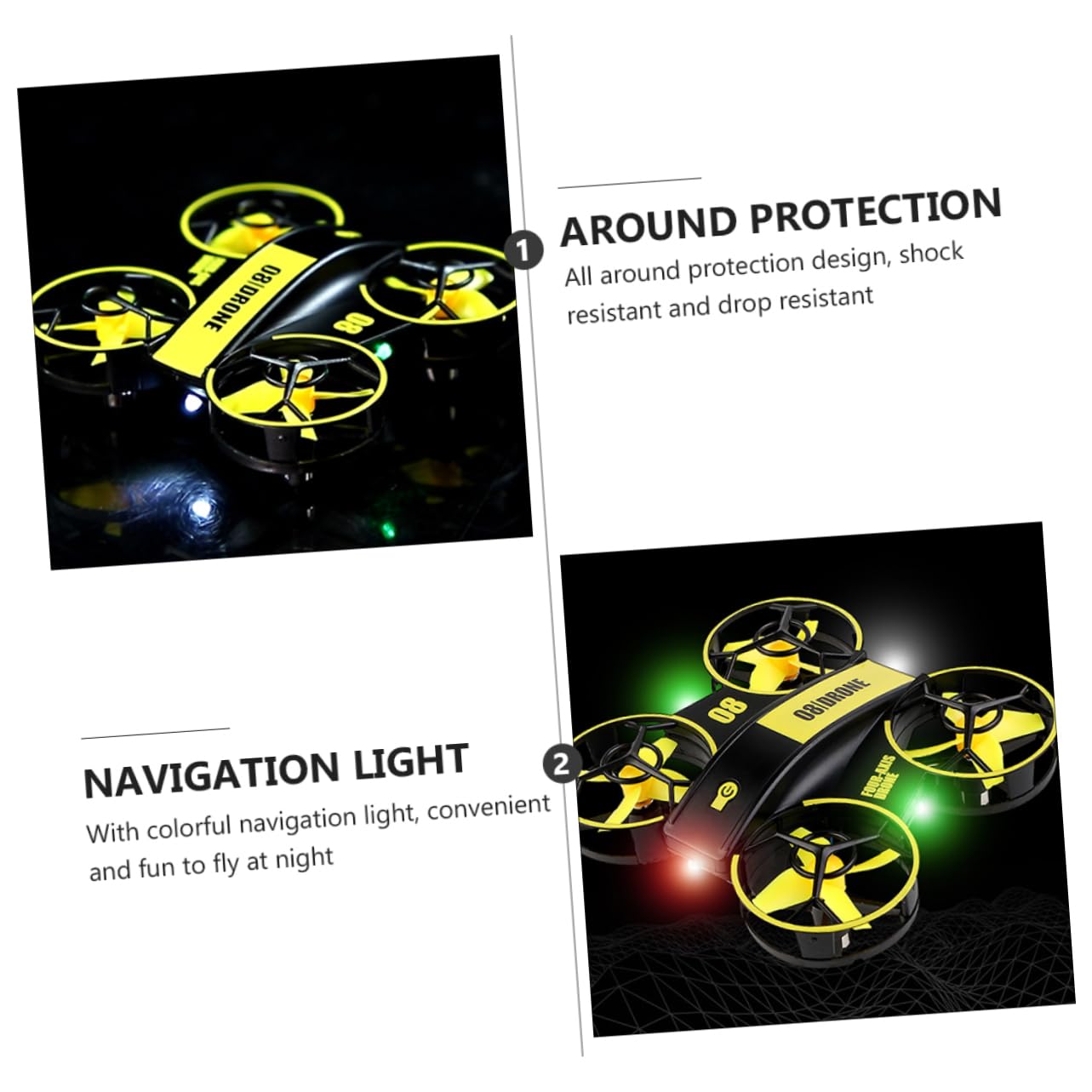 TOYANDONA Mini Dron Rc para Adultos Diseño de Protección Total y Batería Modular de 3.7v 300mah Adecuado para Vuelo la Oscuridad y Maniobras de Rotación