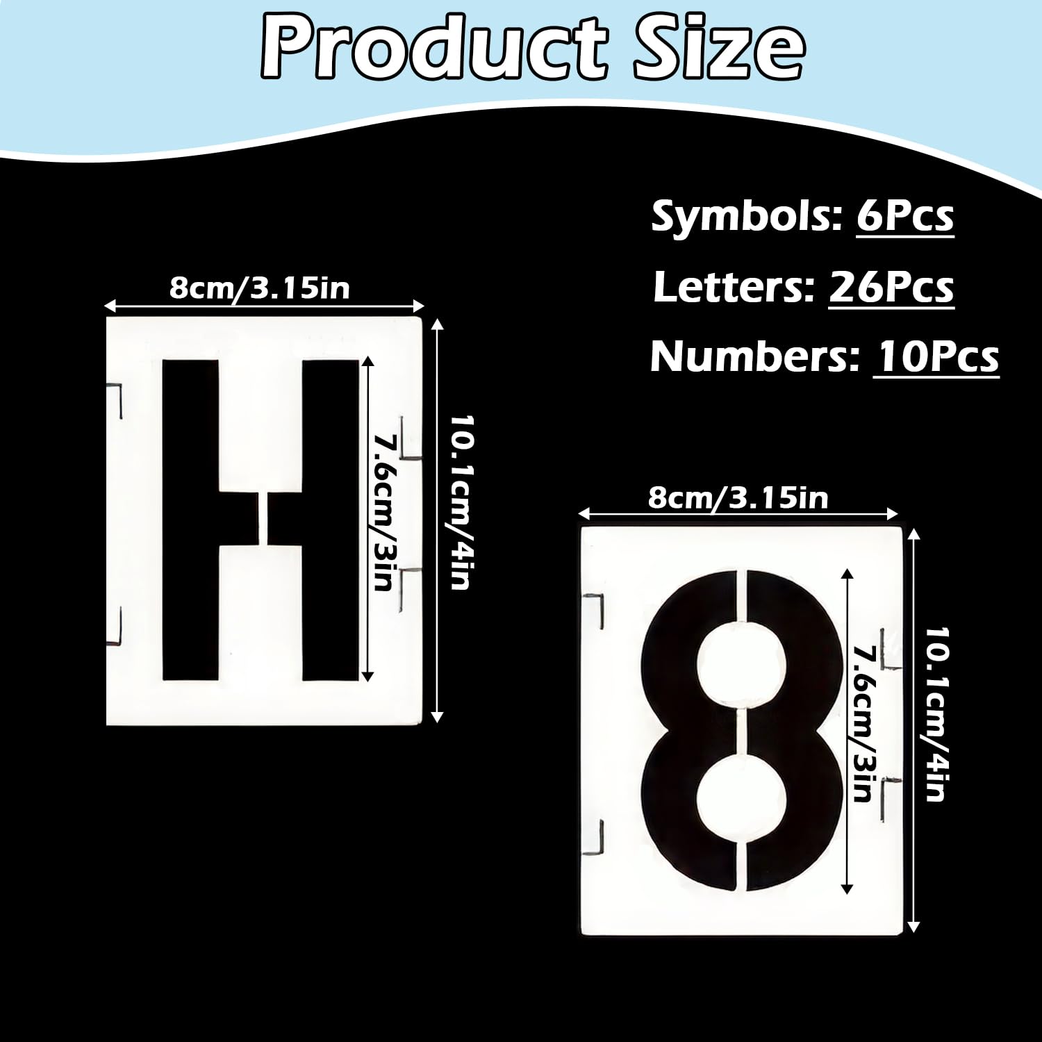 Kit 42 Stencil Lettere E Numeri Riutilizzabili – 10 Cm, Incastro, Per Pittura E Fai Da Te - 5
