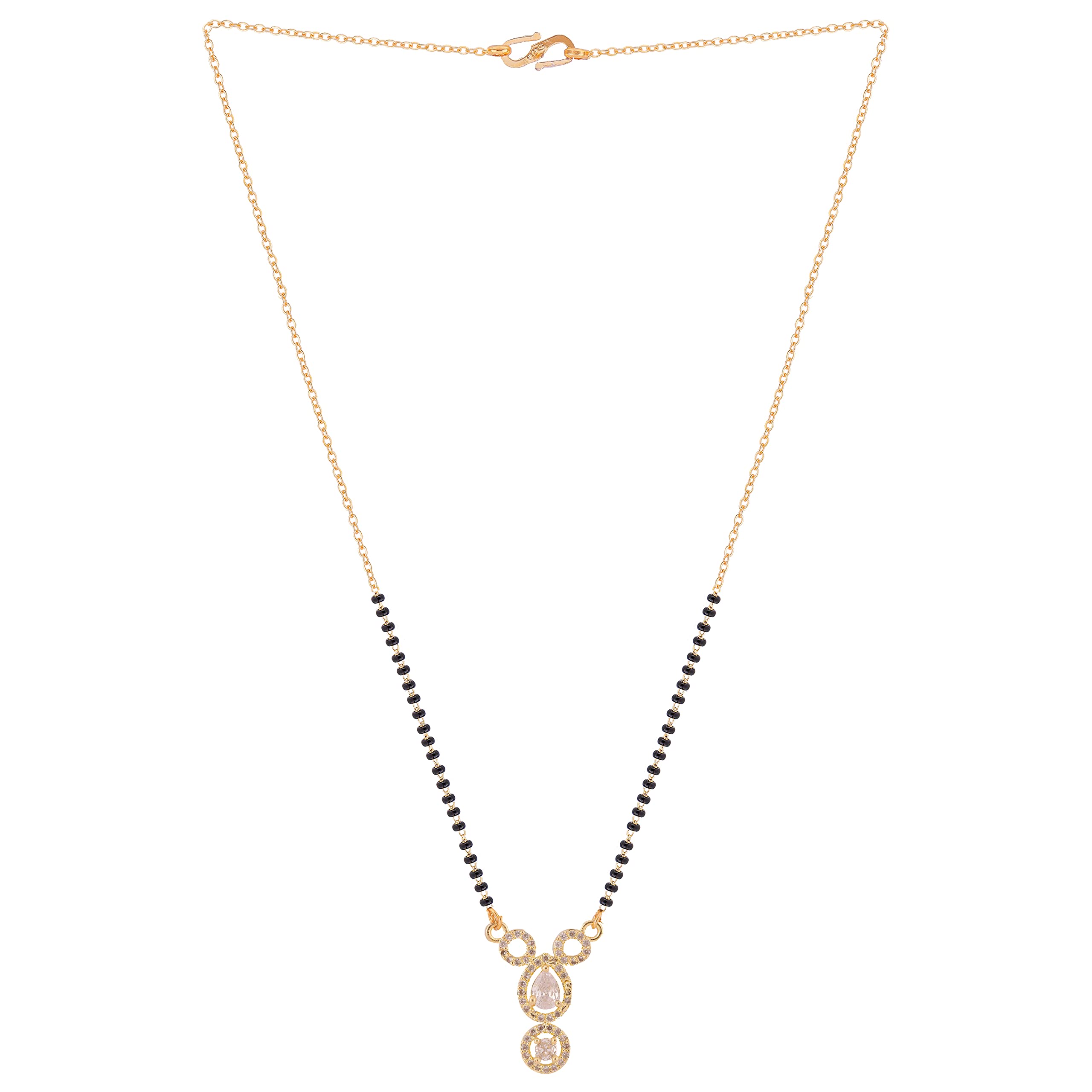 Glowzi Jewellery american diamond traditional Katrina Gold short mangalsutra For women (B0C1NZ88FN) Amazon Price History, Amazon Price Tracker