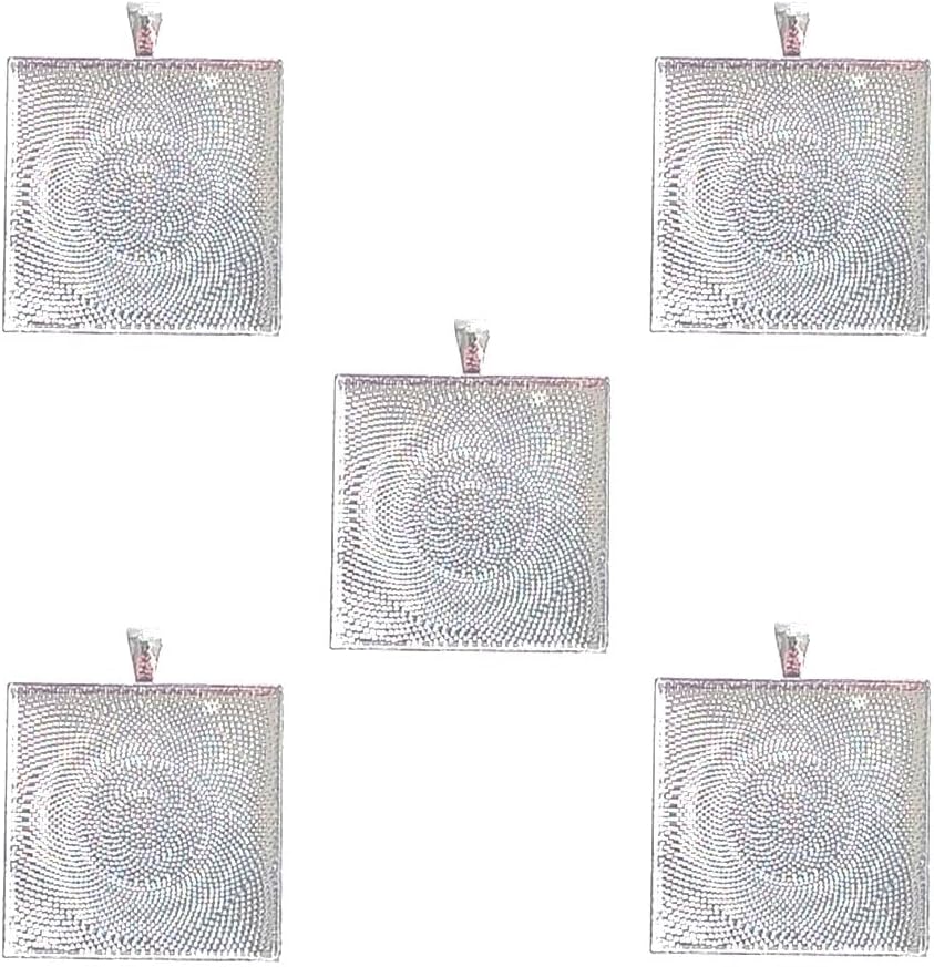 10 Qty – 35mm – Square – Silver - DIY Blank Bezel Base Cabochon Setting Pendant Tray - Deanna’s Supply Shop LLC