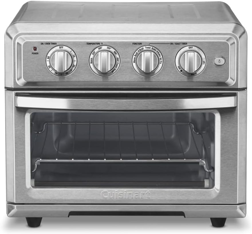 TOA-60 Convection AirFryer Toaster Oven, Premium 1800-Watt Oven with 7-in-1 Functions and Wide Temperature Range, Large Capacity AirFryer with 60-Minute Timer/Auto-Shutoff, Stainless Steel