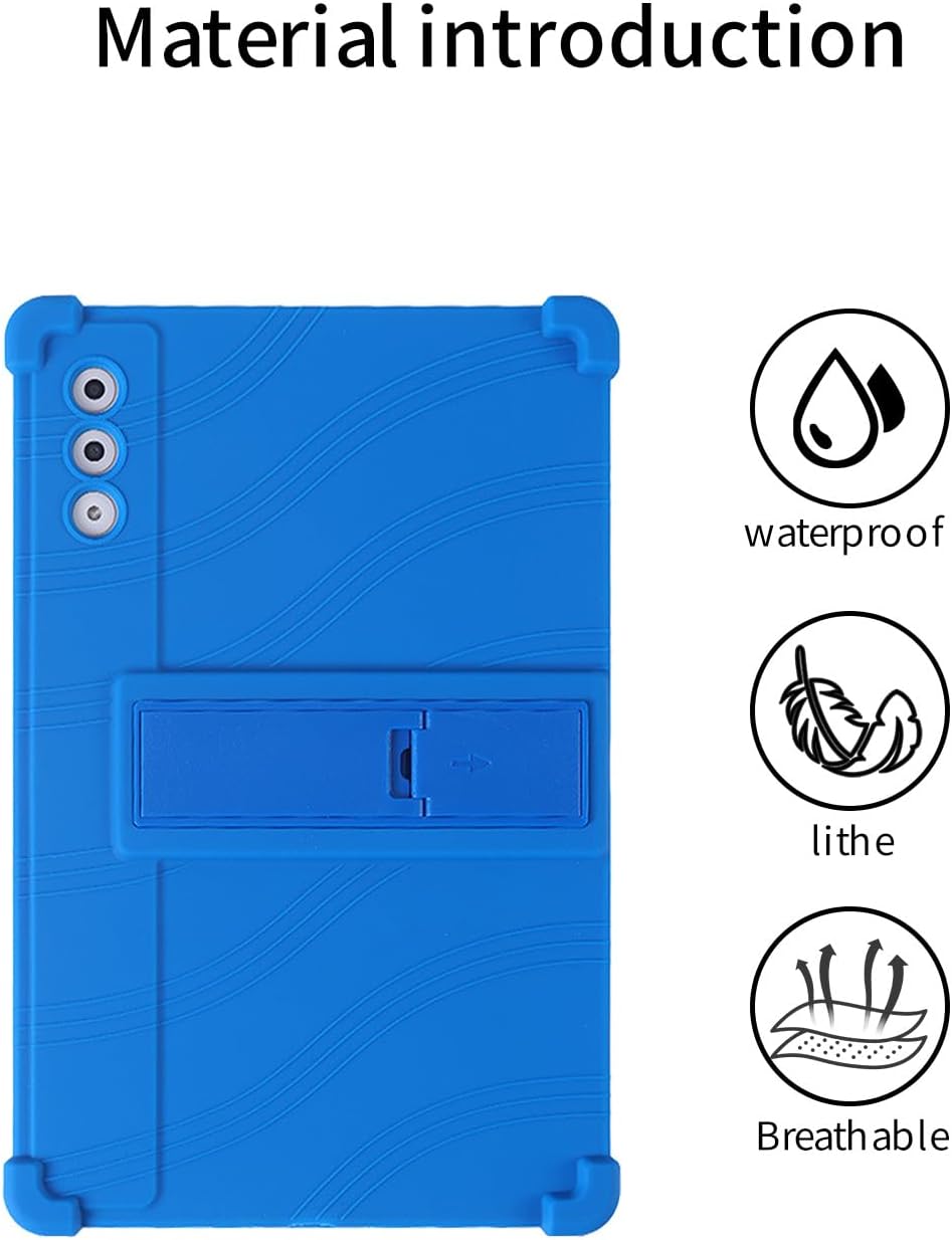 for Lenovo Yoga Tab Plus Tablet 12.7 Inch Tablet Case,BOVUGAC Soft Silicone Adjustable Stand Shockproof Kids Friendly for Lenovo Yoga Tab Plus 12.7" Tablet(Blue) image 5