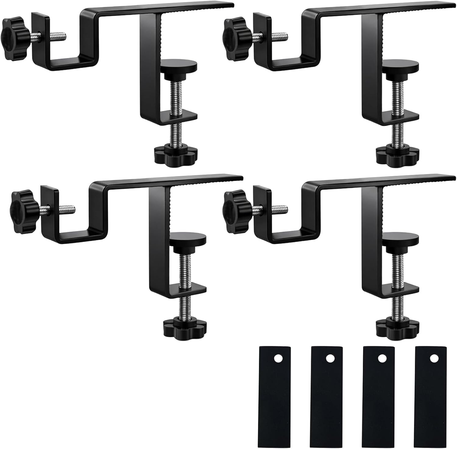 Internal Curtain Rod Set 0.8-2.3 Inch Wide Track (External Available 0.8-4 Inch Wide Track), No Drilling Required, Tool-Free,Magnetic Curtain Hooks, Black 4 Pieces (US Patent Application)