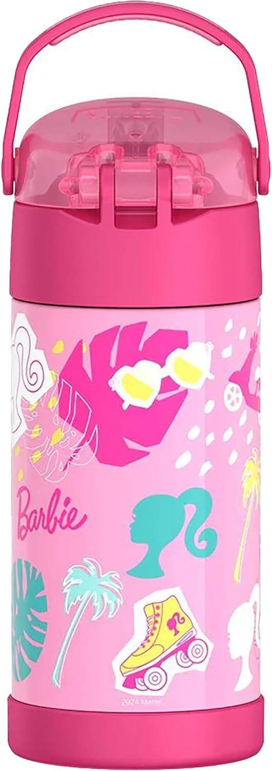 THERMOS FUNTAINER Water Bottle with Straw - 12 Ounce - Kids Stainless Steel Vacuum Insulated Water Bottle with Lid, Barbie - Image 3