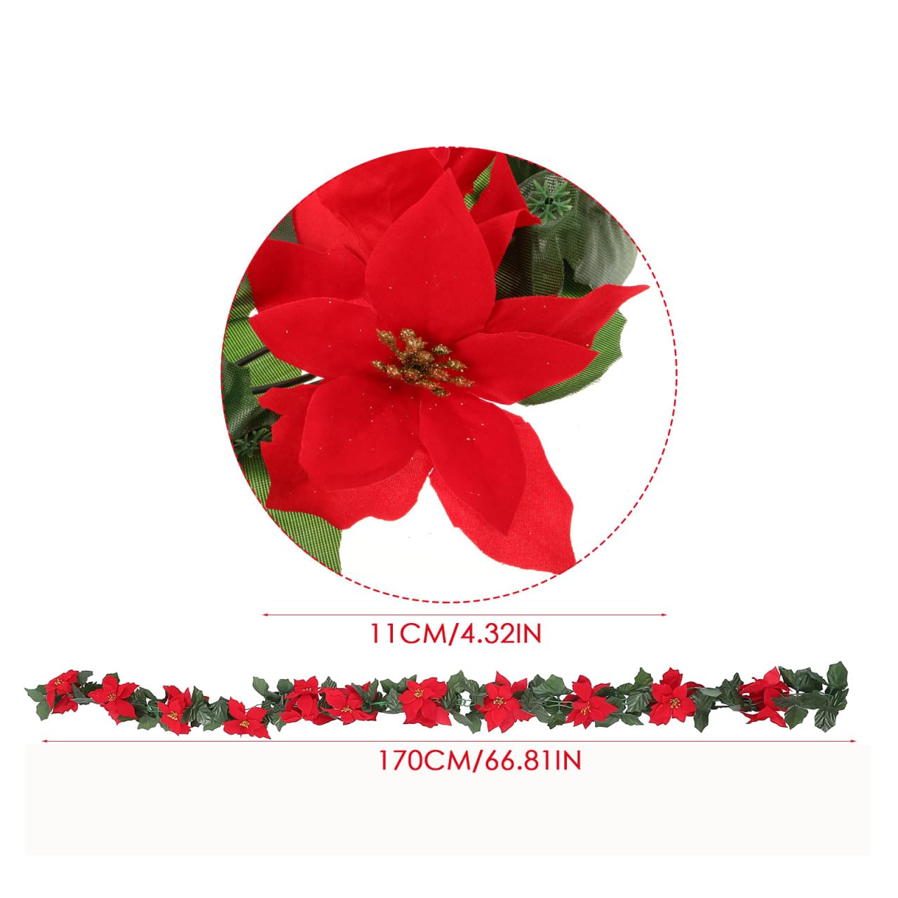 BESPORTBLE Canna di Natale Artificiales para Tavolo Camino Fiori Artificiali per Esterni 1pz Ghirlanda di Natale Ghirlanda di Natale Stella di Natale Ghirlanda Decorativa Prop