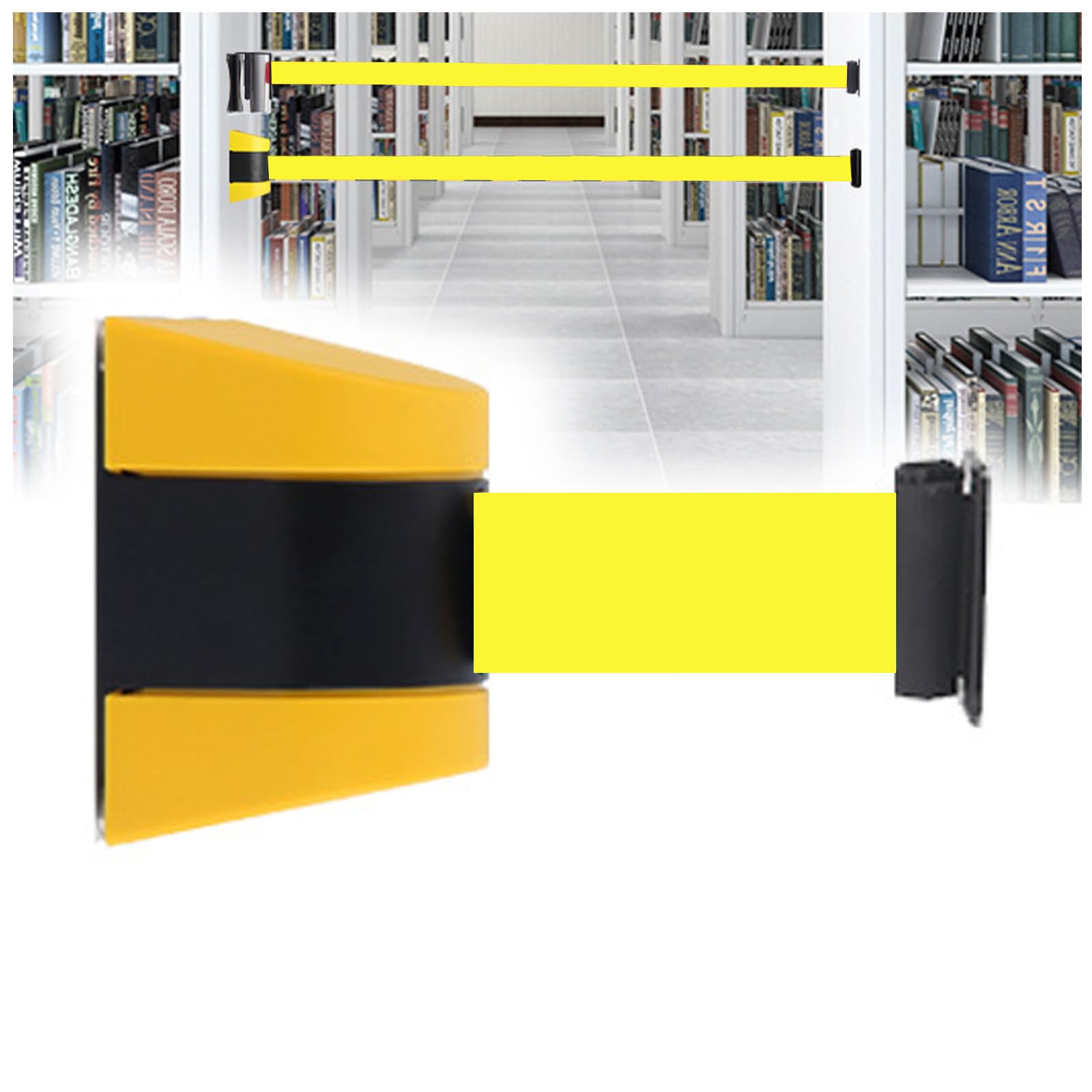 CAIFEXUE Retractable Queue Barrier Tape,Retractable Wall Barrier Safety Cordon Barrier,Yellow Belt Crowd Control for Outdoor Sport Queue/10 Meters