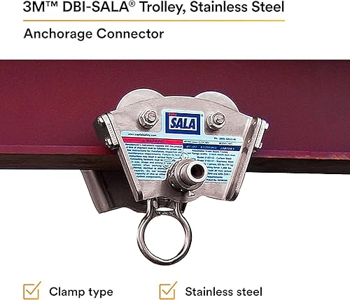 Miniatura 10 de 3M DBI-SALA 2103143 - Carro para viga en I para uso con línea de vida autoretráctil compatible con bridas de haz de 76 a 80in de ancho hasta 31in de